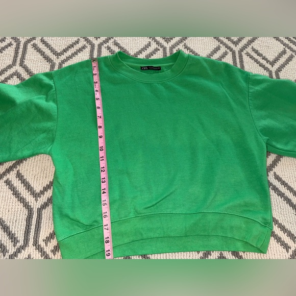 Zara Bright Green Cropped Crew Top and Jogger Set - Picture 8 of 11